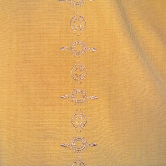 EUC The Havanera Co Yellow Cuban Shirt Mens size XXL Yellow Embroidered - Picture 4 of 7